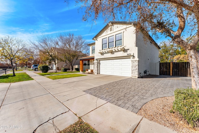 view of front of house with a garage