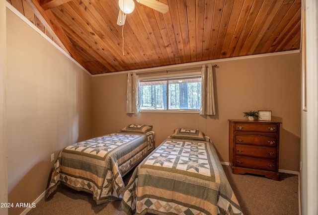 1423 Geode Dr, Forest Lakes, AZ 85931 - carpeted bedroom featuring baseboards, lofted ceiling, crown molding, and wood ceiling