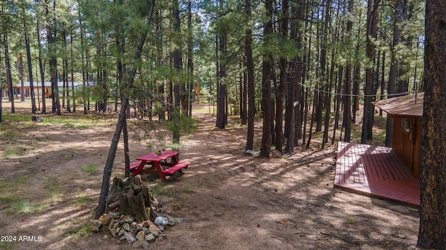 1423 Geode Dr, Forest Lakes, AZ 85931 - view of yard featuring a wooden deck
