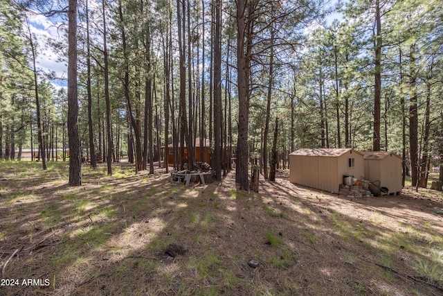 1423 Geode Dr, Forest Lakes, AZ 85931 - view of yard with an outdoor structure and a shed