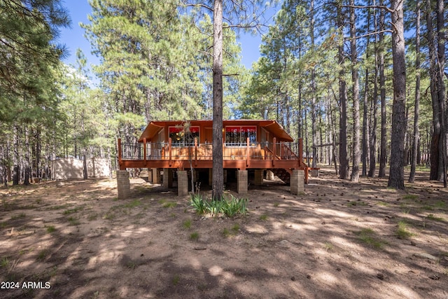 1423 Geode Dr, Forest Lakes, AZ 85931 - rear view of property featuring a deck and a view of trees