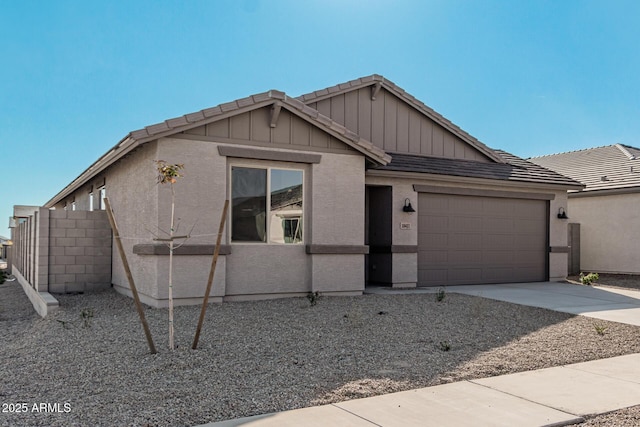 view of front of house with a garage