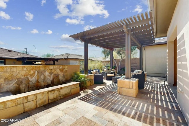 view of patio with a pergola
