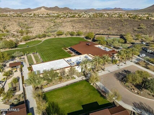 drone / aerial view with a mountain view
