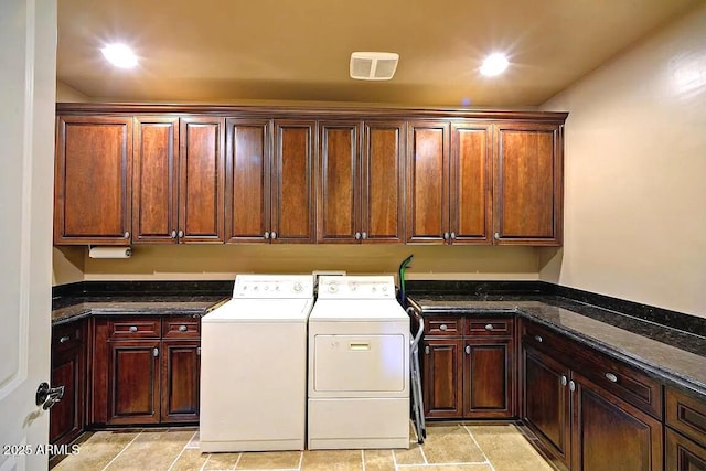 3804 E Camelback Rd, Phoenix, AZ 85018 - washroom featuring cabinet space, independent washer and dryer, and recessed lighting