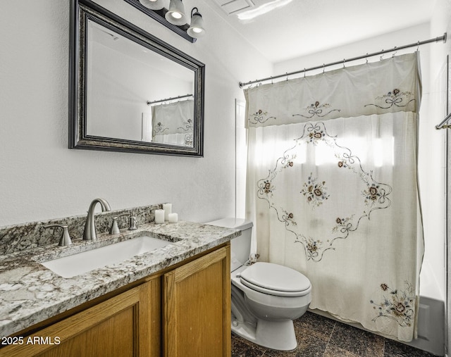 4530 E Desert Wind Dr, Phoenix, AZ 85044 - bathroom featuring vanity, toilet, and shower / bath combo
