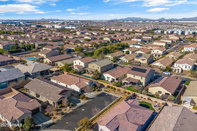 bird's eye view featuring a mountain view