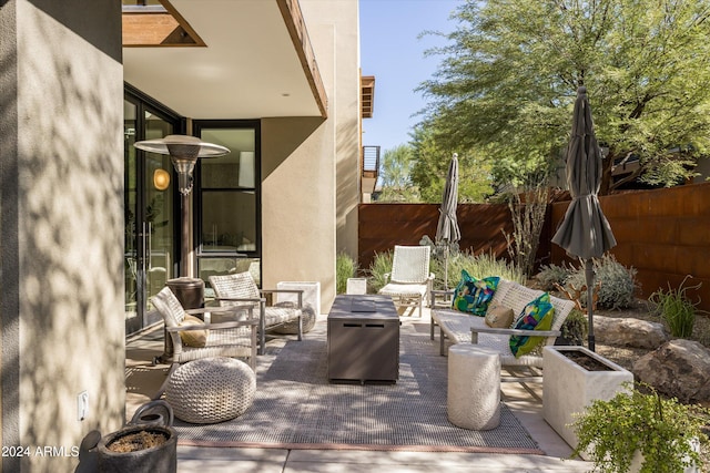 view of patio with an outdoor hangout area