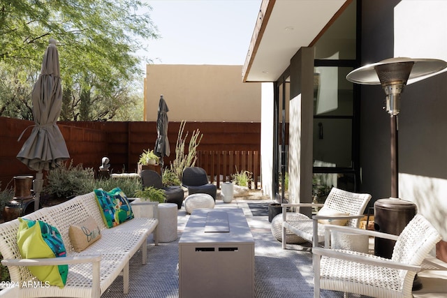 view of patio with an outdoor hangout area