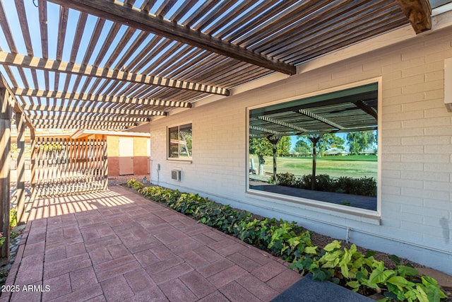 view of patio featuring a pergola