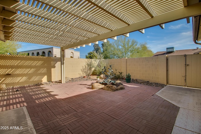 view of patio / terrace featuring a pergola