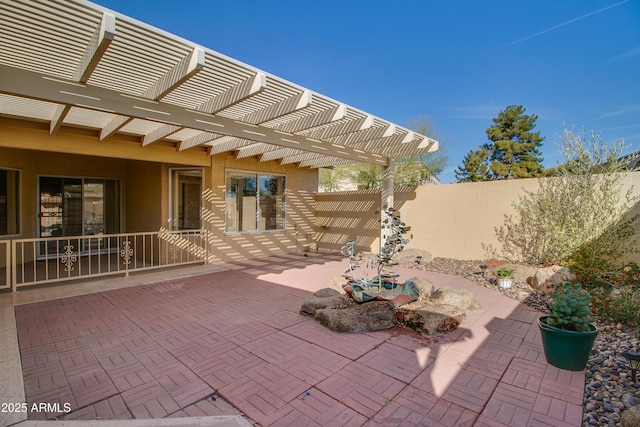 view of patio / terrace featuring a pergola