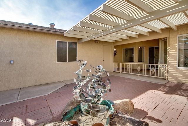 view of patio / terrace featuring a pergola