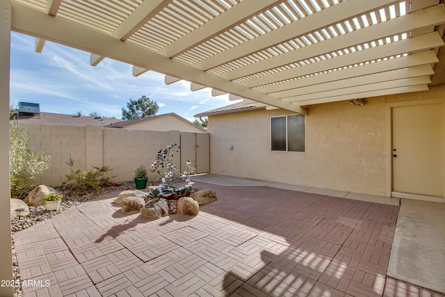 view of patio with a pergola