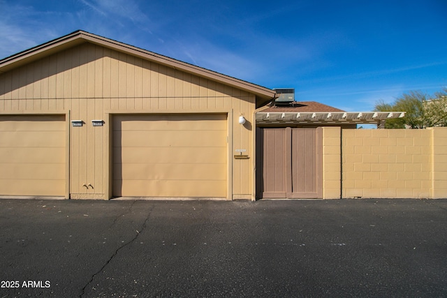 garage with central air condition unit