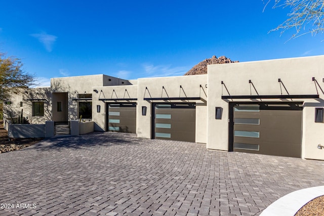 adobe home with a garage