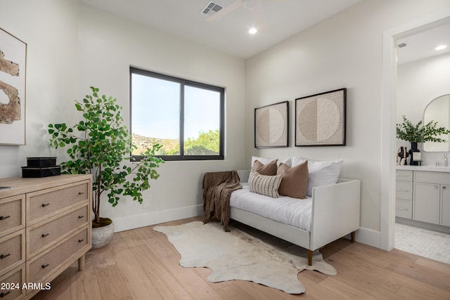 living area featuring light wood-type flooring