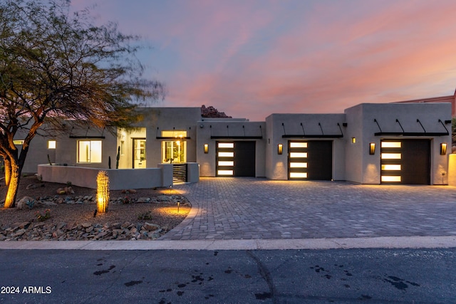 view of front of house with a garage