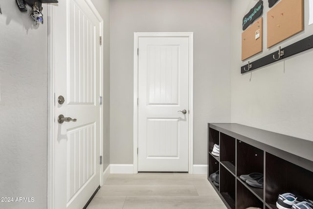 mudroom featuring light wood-type flooring