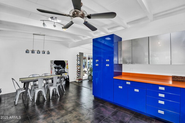 1029 E Palo Verde Dr, Phoenix, AZ 85014 - kitchen featuring beam ceiling and ceiling fan