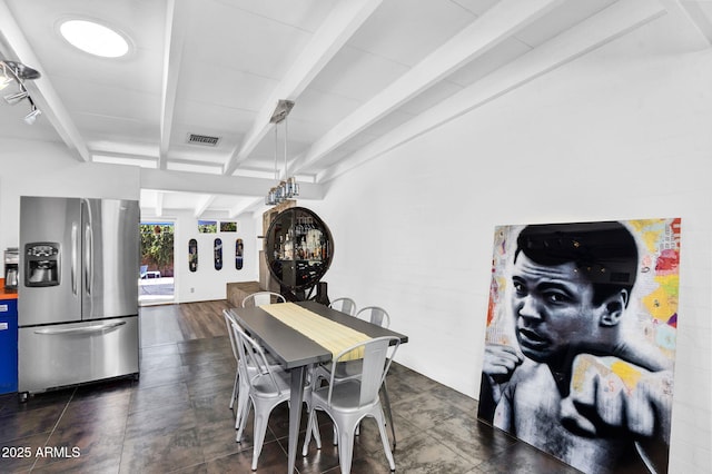 1029 E Palo Verde Dr, Phoenix, AZ 85014 - dining area with beamed ceiling