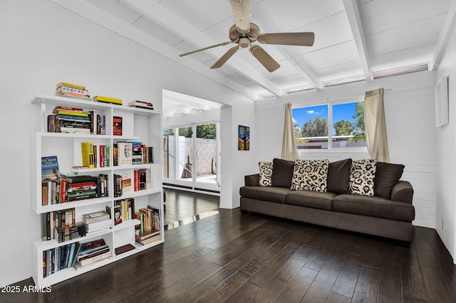 1029 E Palo Verde Dr, Phoenix, AZ 85014 - living area with ceiling fan and wood-type flooring