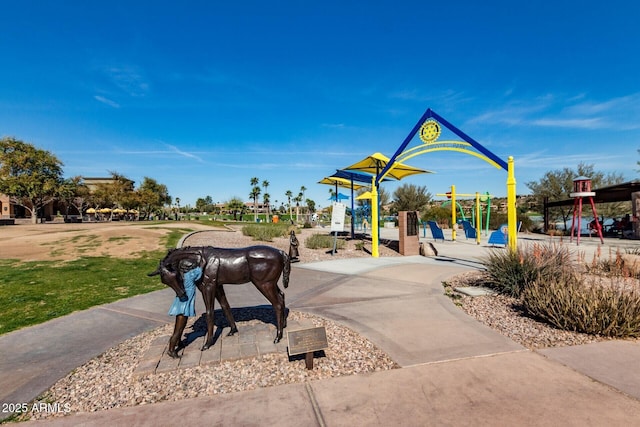 view of home's community featuring playground community