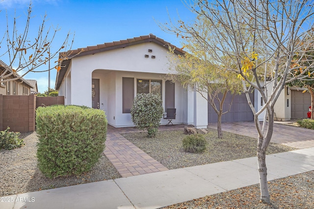 view of front of house with a garage