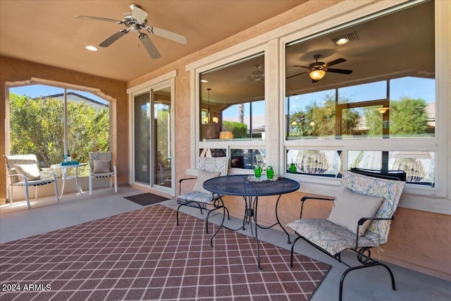 856 E Harmony Way, San Tan Valley, AZ 85140 - sunroom with a ceiling fan and plenty of natural light