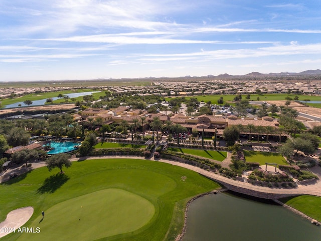 856 E Harmony Way, San Tan Valley, AZ 85140 - aerial perspective of suburban area with a local golf course and a water and mountain view