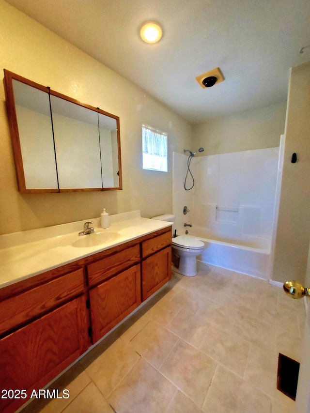 513 W Sherwood Dr, Payson, AZ 85541 - full bathroom with toilet, tile patterned floors, vanity, and shower / bathing tub combination