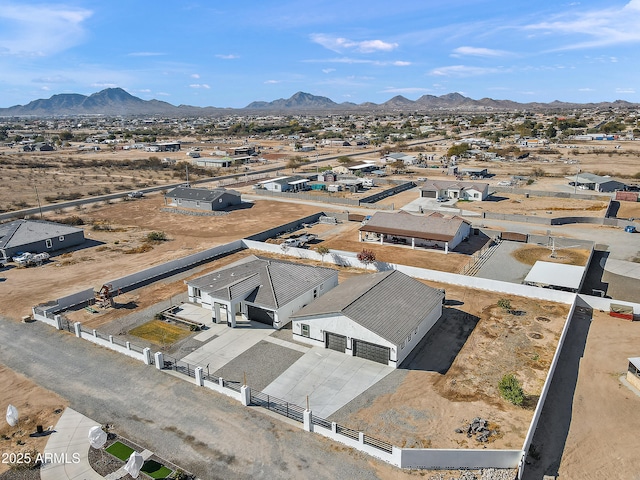 bird's eye view with a mountain view