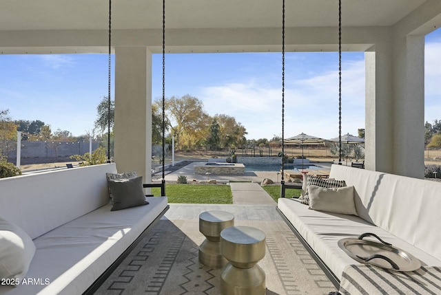 view of patio with an outdoor living space