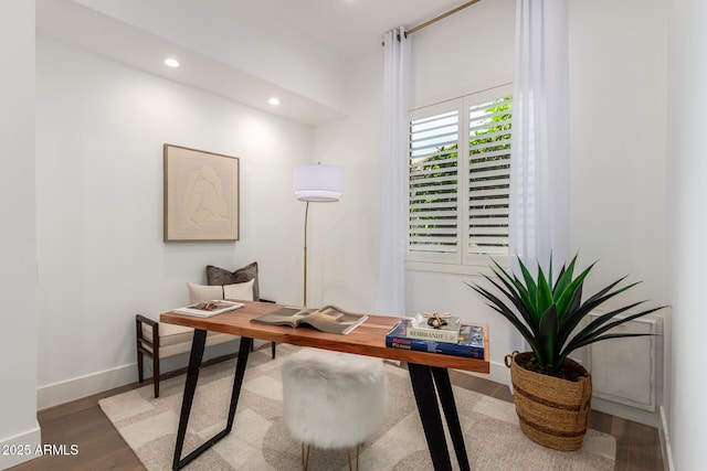 22756 N 91st Way, Scottsdale, AZ 85255 - home office featuring recessed lighting, wood finished floors, and baseboards