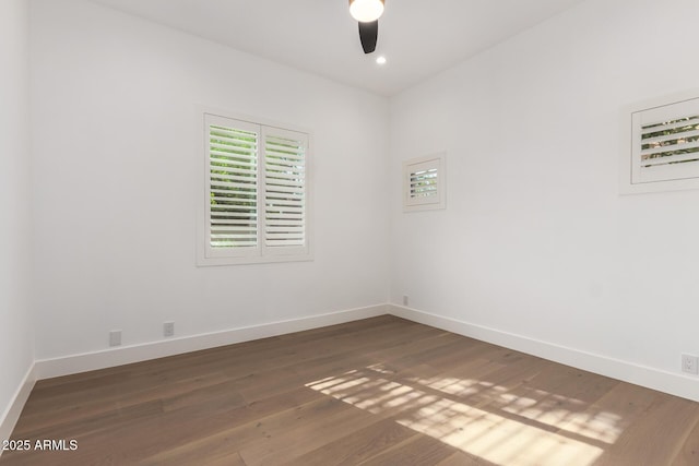22756 N 91st Way, Scottsdale, AZ 85255 - spare room with a ceiling fan, baseboards, wood finished floors, and recessed lighting