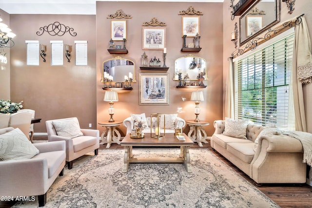 living room featuring hardwood / wood-style flooring