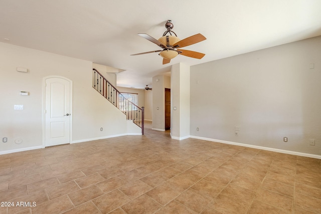 spare room featuring ceiling fan