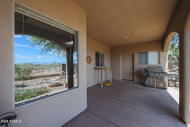 view of patio featuring grilling area