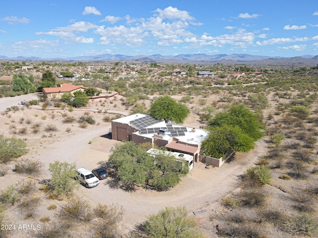 aerial view with a mountain view