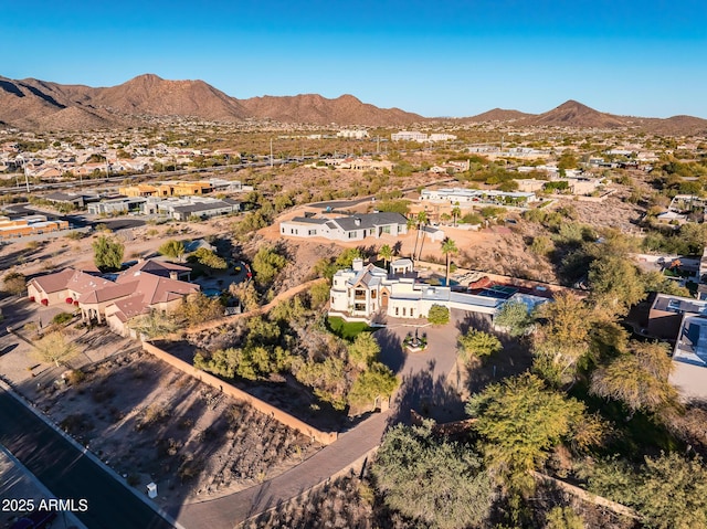 drone / aerial view with a mountain view