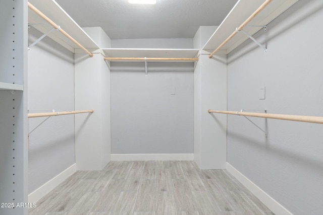 walk in closet featuring wood finished floors