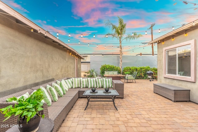 view of patio / terrace with outdoor lounge area and grilling area