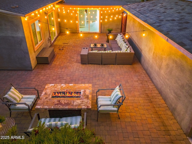 view of patio featuring an outdoor hangout area