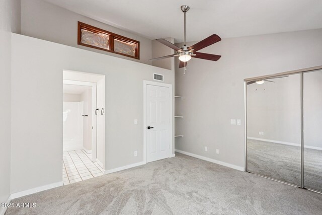 2815 N 52nd St Unit 3, Phoenix, AZ 85008 - unfurnished bedroom featuring carpet floors, a closet, and ceiling fan