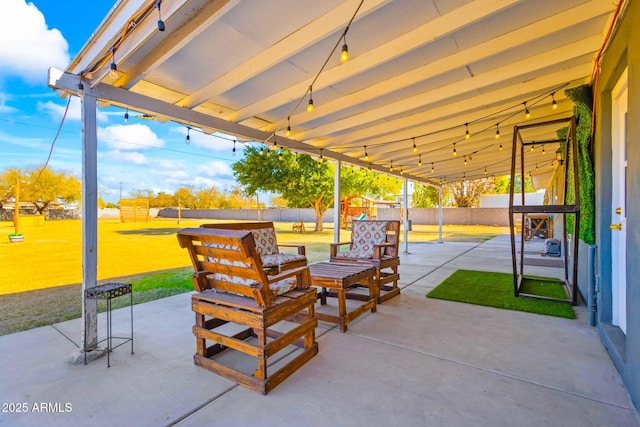 view of patio / terrace featuring a fenced backyard