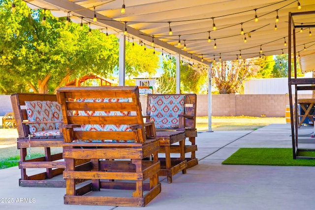 view of patio with fence