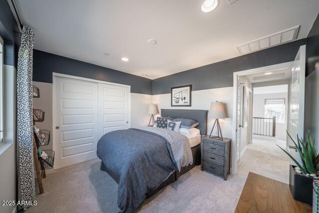 12233 W Caraveo Pl, Peoria, AZ 85383 - bedroom featuring carpet floors, a closet, and recessed lighting