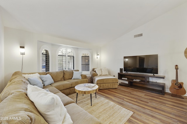 15857 E Ponderosa Dr, Fountain Hills, AZ 85268 - living area with wood finished floors and vaulted ceiling