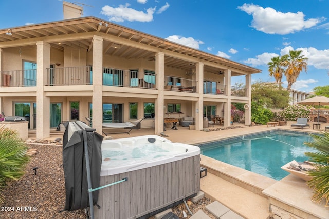 15857 E Ponderosa Dr, Fountain Hills, AZ 85268 - view of swimming pool featuring a hot tub and a patio area
