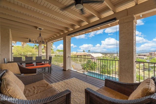 15857 E Ponderosa Dr, Fountain Hills, AZ 85268 - deck featuring ceiling fan